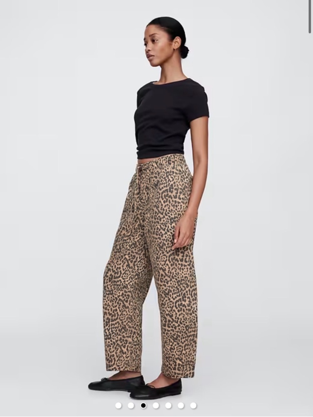 GAP women’s Pull-On Barrel Jeans in Leopard